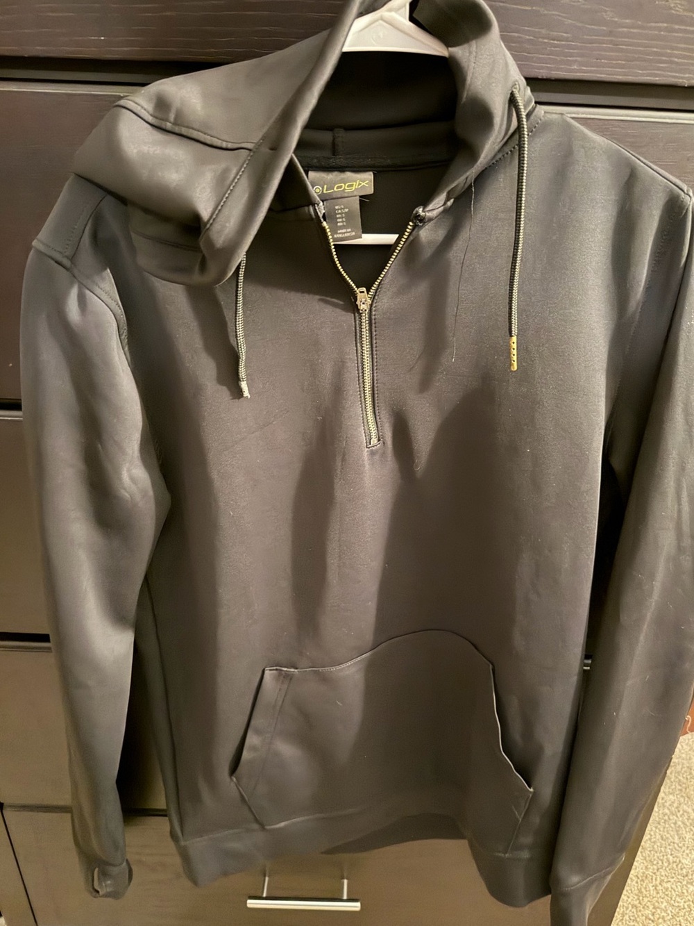 Black Zip-Up Pullover Hoodie